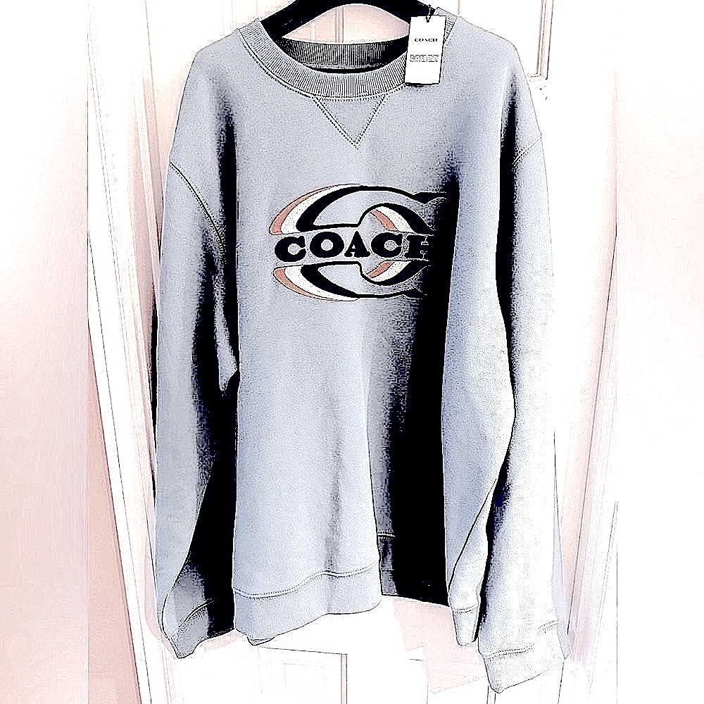 Men’s  Soft cotton size XXL COACH Crewneck sweatshirt NWT blue - Picture 2 of 15